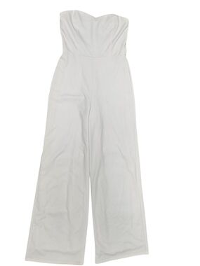 Lulu's White Strapless Wide-Leg Jumpsuit